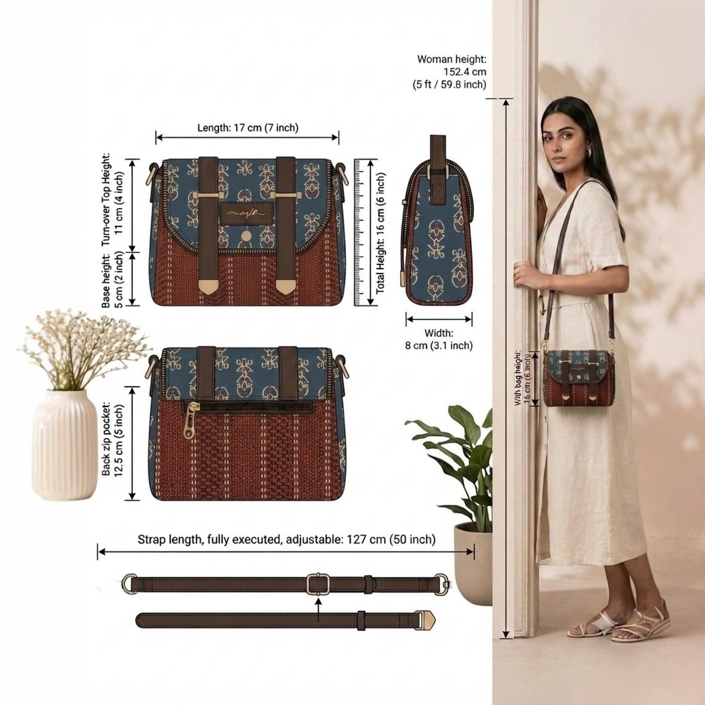 Rajwadi Noir – OMVAI Premium Sling Bag