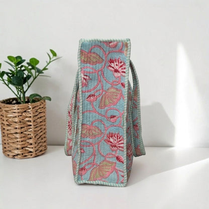 Mint Lotus - Premium OMVAI Quilted Tote Bag