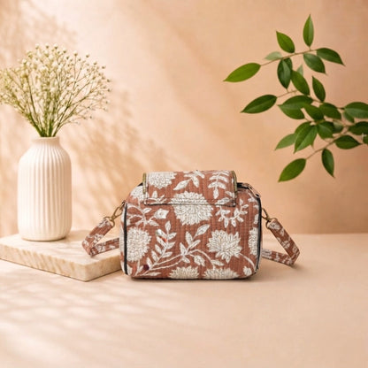 Rosewood Bloom – OMVAI Quilted Cotton Sling Bag