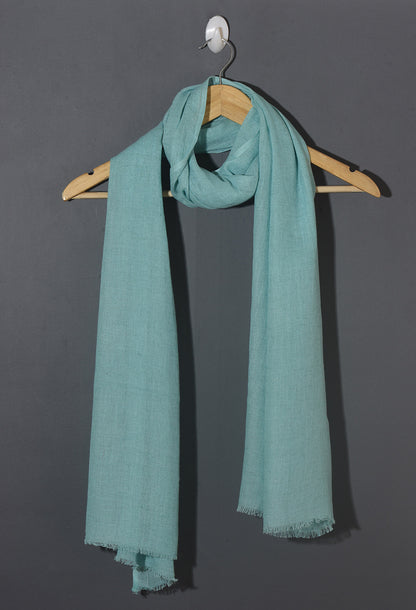 Sky Blue Solid Viscose Linen Stole