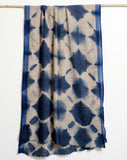 Tie and Dye Star Light Pattern Super Soft Woolen Muffler - Linen Navy