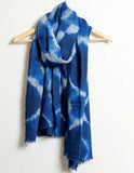 Tie and Dye Star Light Pattern Super Soft Woolen Muffler - Royal Blue