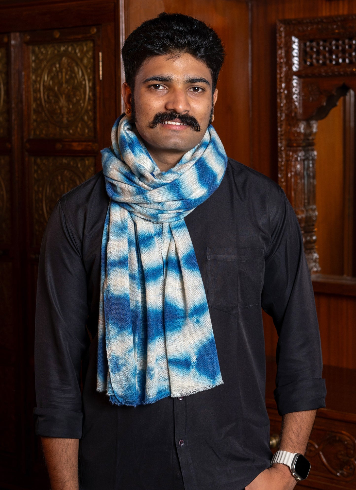 Tie and Dye Random Pattern Super Soft Woolen Muffler Man/Women | Sky