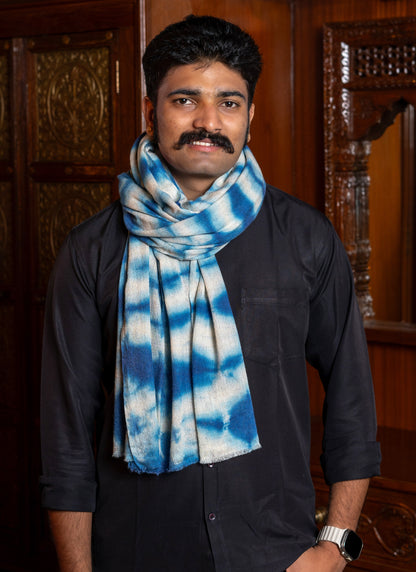 Tie and Dye Random Pattern Super Soft Woolen Muffler Man/Women | Sky