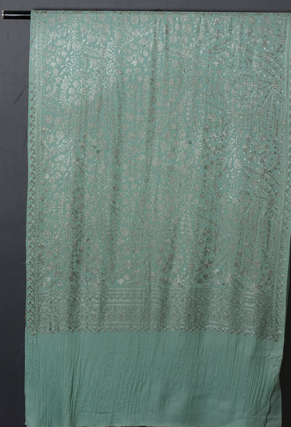 Wandh Exquisite Embroidered Stole - Mint