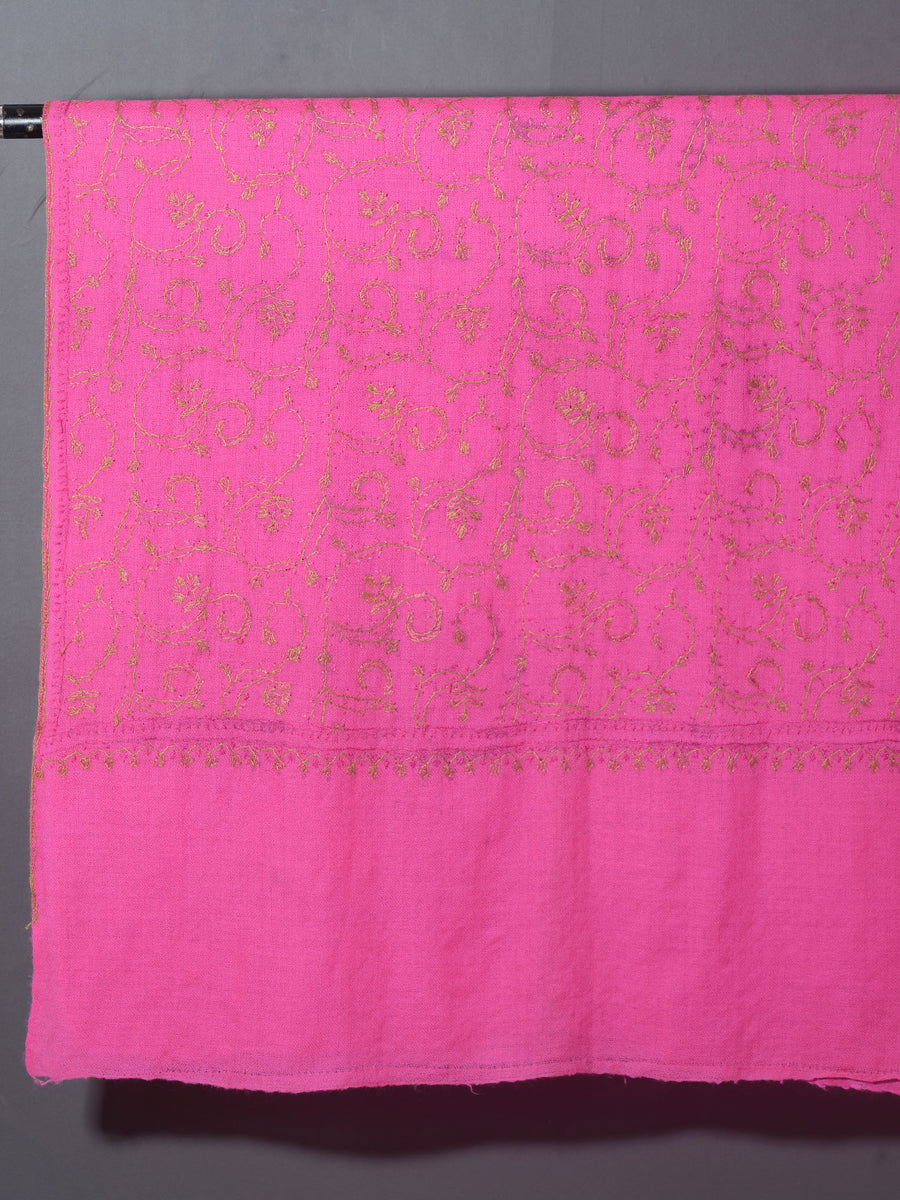 ZAIRA Elegant Pink Embroidered Shawl - Unisex