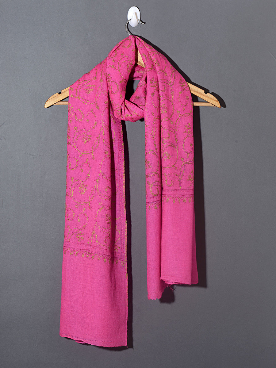 ZAIRA Elegant Pink Embroidered Shawl - Unisex