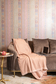 OMVAI Zig Zag Patterned Woven Throw Blanket / Comforter Caramel