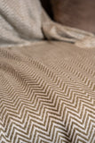 OMVAI Zig Zag Patterned Woven Throw Blanket / Comforter Olive Green