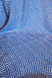 OMVAI Zig Zag Patterned Woven Throw Blanket / Comforter Royal Blue