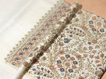 Zoon Exquisite Embroidered Stole - Ivory White