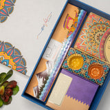 OMVAI Diwali Puja Set with Border Pashmina