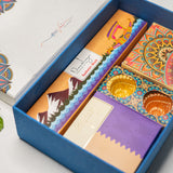 OMVAI Diwali Puja Set with Border Pashmina