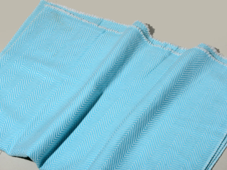 Zig Zag Patterned Super Soft Woolen Muffler -  Aqua