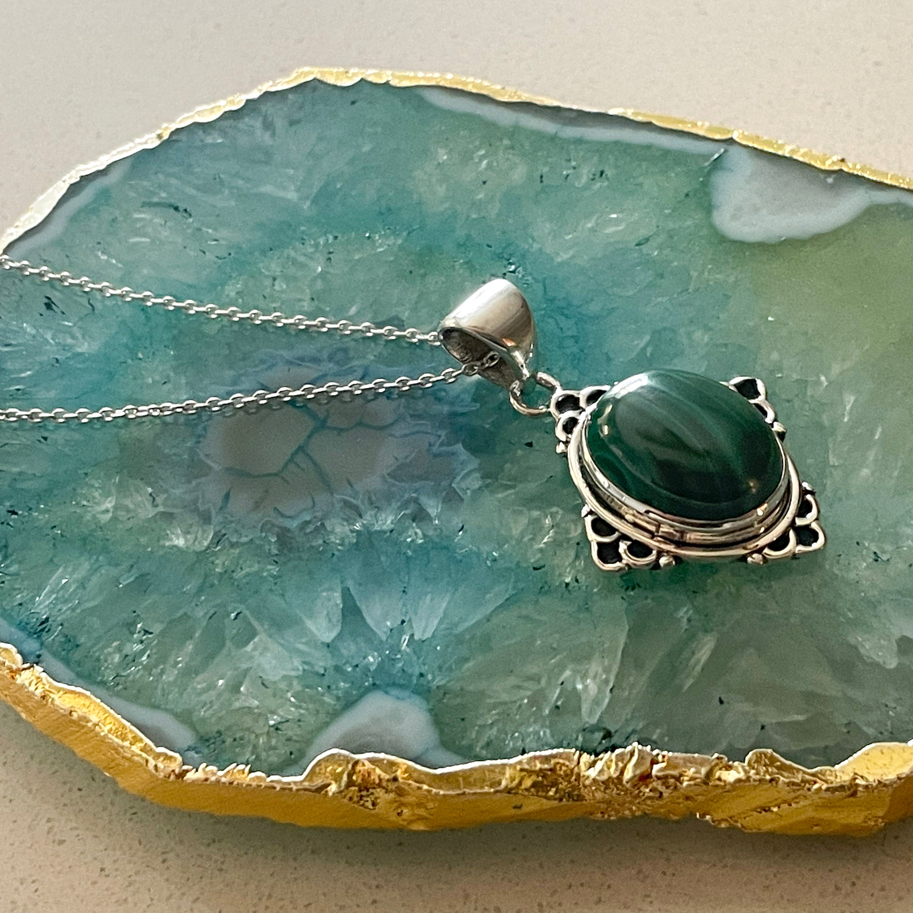 Contemporary Malachite Pendant