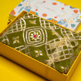 OMVAI Royal Cushion Cover Set in Gota Patti (Green)