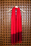 OMVAI Stunning Jacquard with Border Modal Stole Red