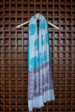 OMVAI Ornamental Buta Modal Stole White Sky