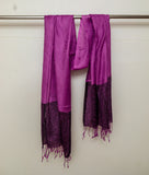 OMVAI Stunning Jacquard with Border Modal Stole Purple