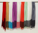 OMVAI Stunning Jacquard with Border Modal Stole Red