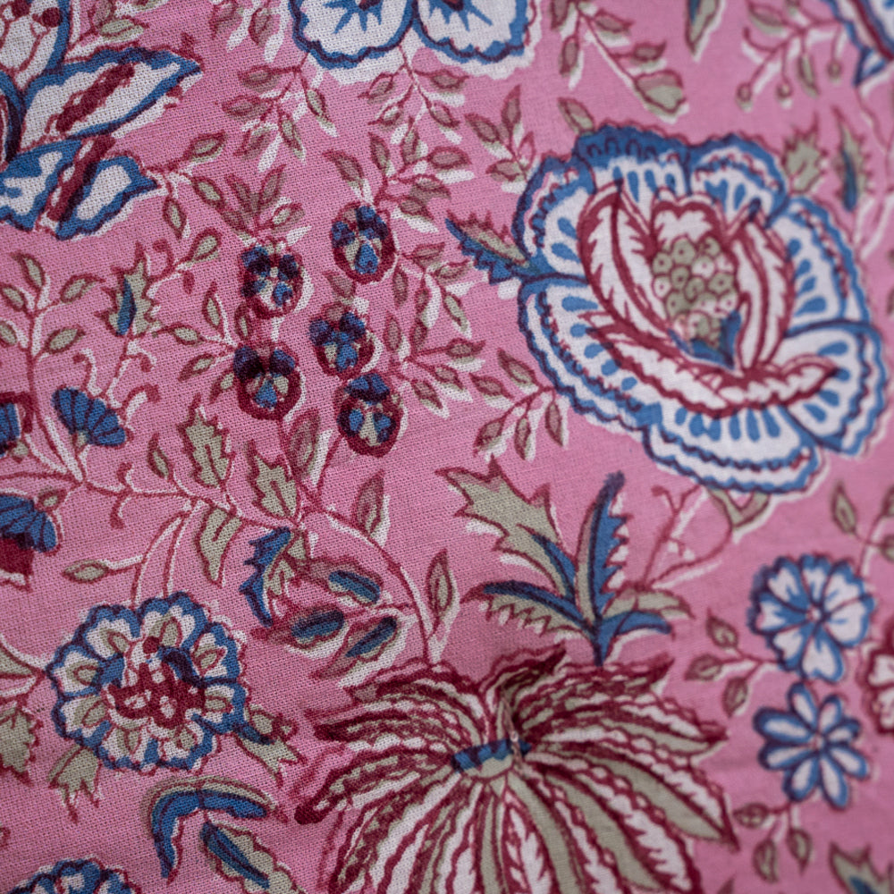 OMVAI Phool Bagh Cushion -  Rose Pink