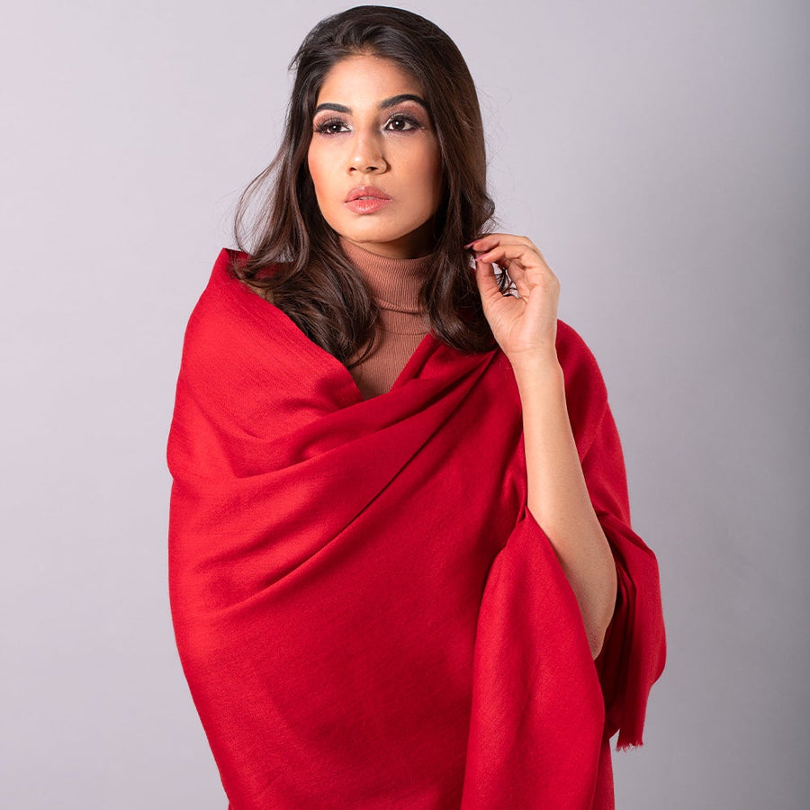 Premium Gifting 100% Pure Cashmere Wool Solid Color Pashmina