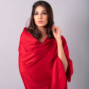 CRIMSON RED Solid Pashmina