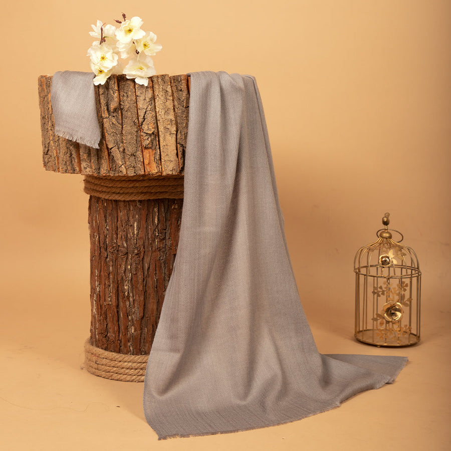 SEAL GRAY Solid Pashmina