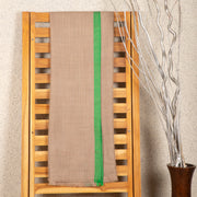 Striped Border Pashmina  - Green