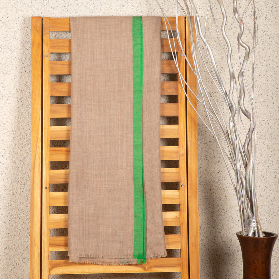 Striped Border Pashmina  - Green