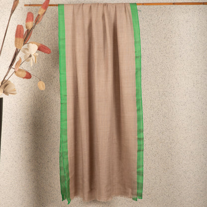Striped Border Pashmina  - Green