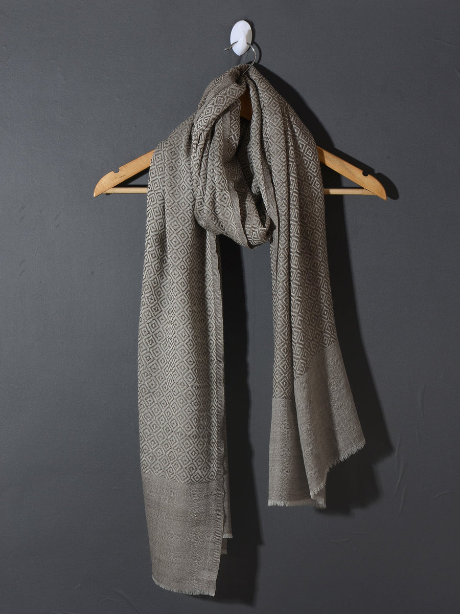 Diamond Weave Super Soft Cashmere Muffler - Dark Grey