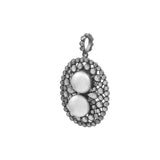 Magnificent  Silver Pendant with Pearls and white Topaz