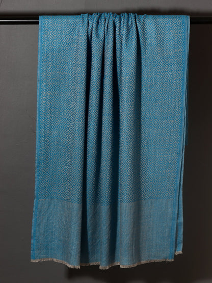 Diamond Weave Super Soft Cashmere Muffler -  Blue