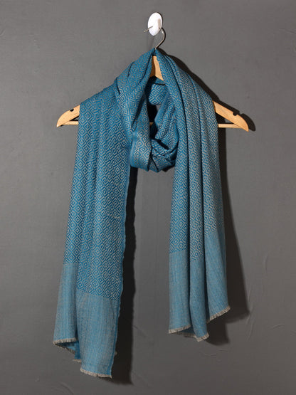 Diamond Weave Super Soft Cashmere Muffler -  Blue
