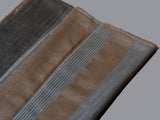 Dhaaridhaar Kashmiri Banded Striped  Patterned Pashmina Stole -Nude Brown