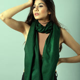 PINE FOREST GREEN Solid Pashmina