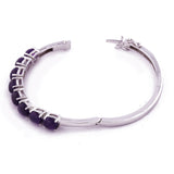 Amethyst Studded Silver Bangle Bracelet