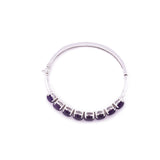 Amethyst Studded Silver Bangle Bracelet
