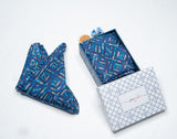 OMVAI Silk Pocket Square - Magic Squares in Royal Blue