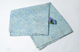 OMVAI Silk Pocket Square - Magic Squares in Sky Ash