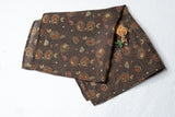 OMVAI Silk Pocket Square Paisley in Coffee Brown