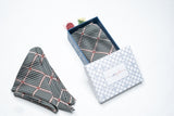 OMVAI Silk Pocket Square Cube Mosaic Black Beauty