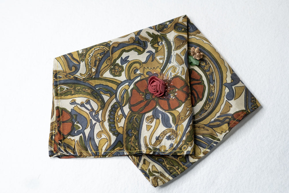 OMVAI Silk Pocket Square Bold and Beautiful Multi color