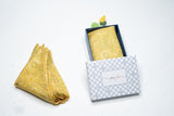 OMVAI Silk Pocket Square Pastel Florets Buttercup Yellow