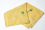 OMVAI Silk Pocket Square Pastel Florets Buttercup Yellow