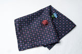 OMVAI Silk Pocket Square Polka Dots Charcoal