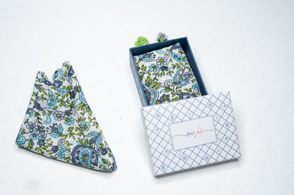 OMVAI Silk Pocket Square Spring Paisley Multi color