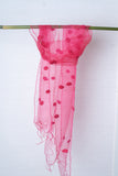 OMVAI Woven Spindles Silk Organza Stole - Hot Pink