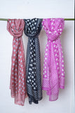 OMVAI Polka Beauty Silk Stole - Dusty Rose